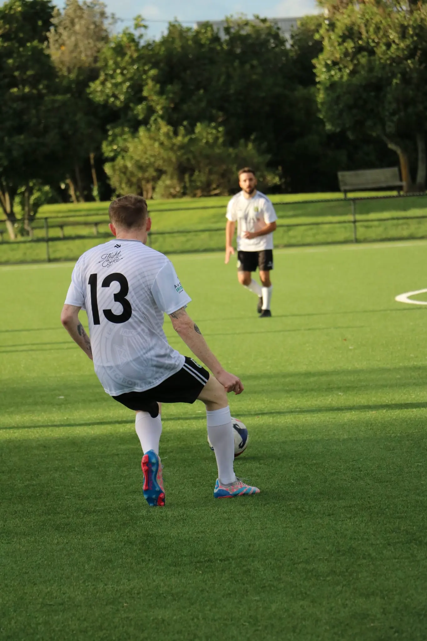 Number 13 switching the ball