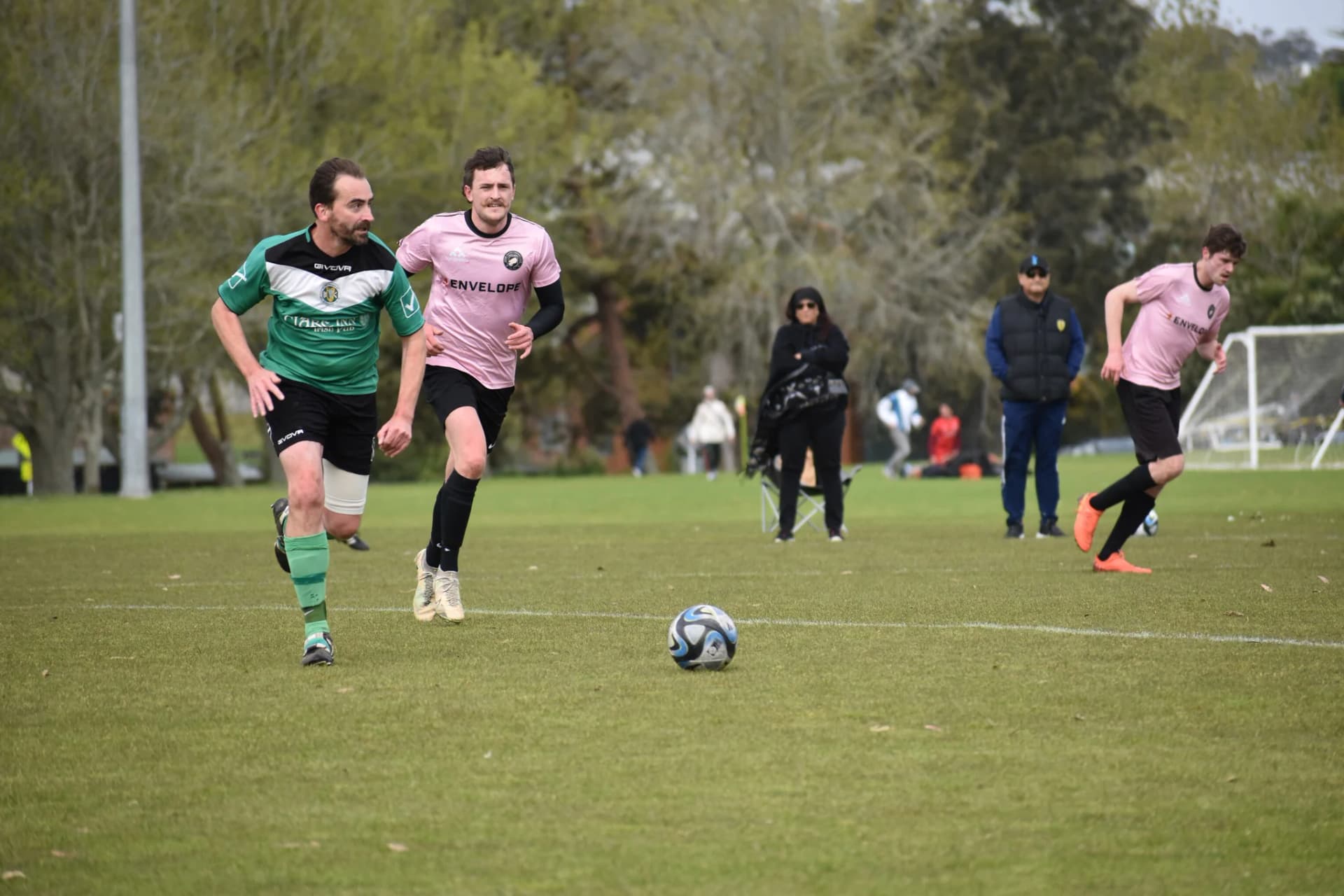 Player shielding the ball