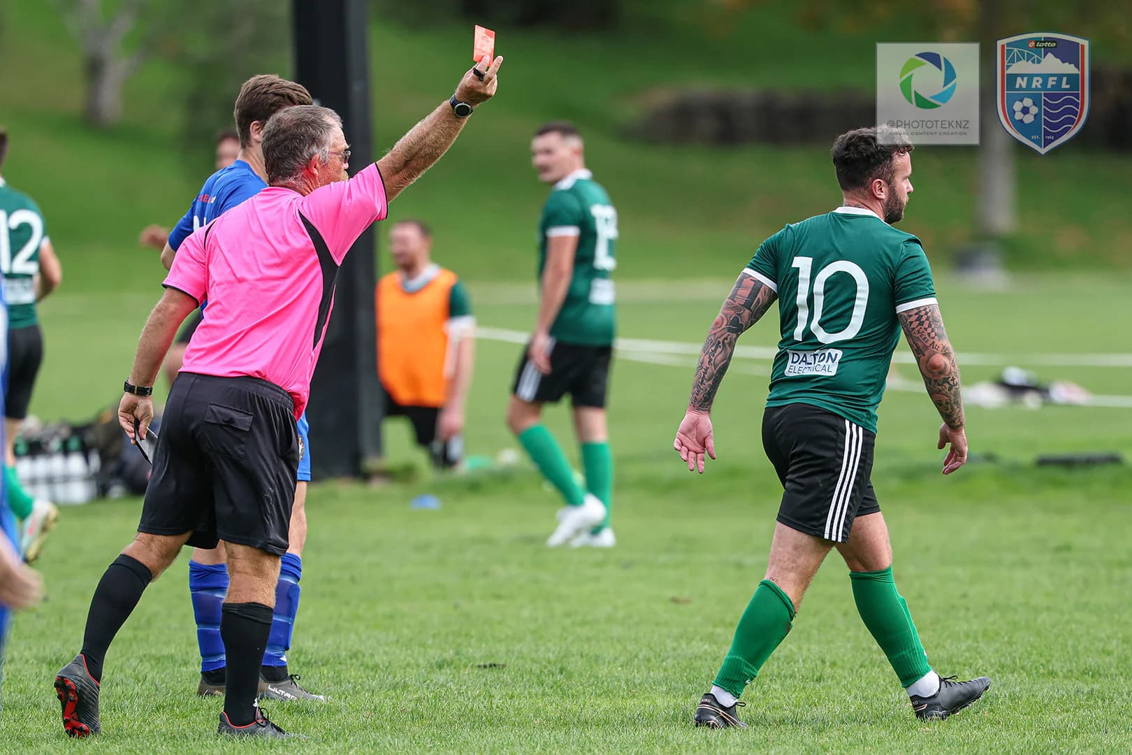 Intense moment during a league match