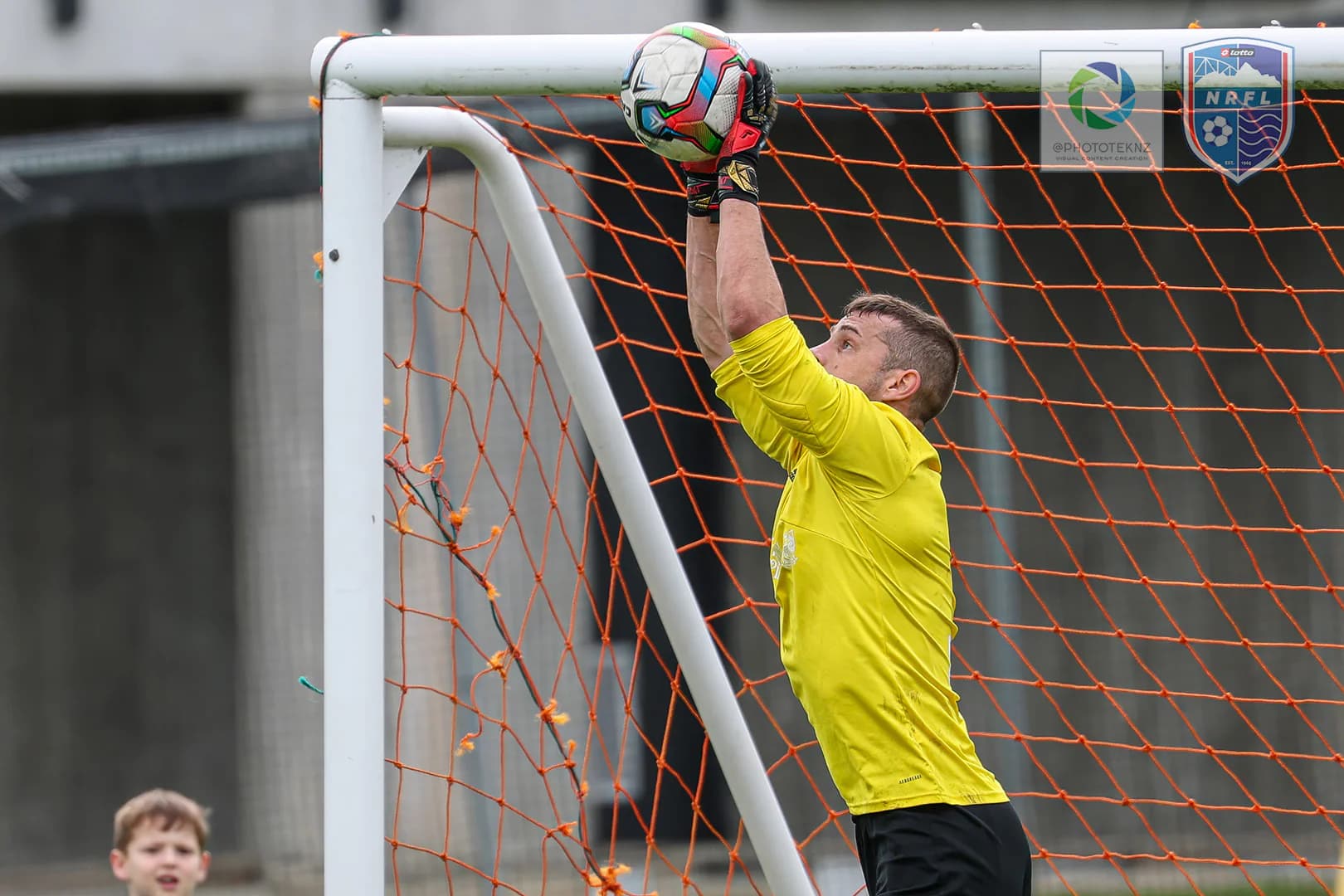 Goalkeeper commanding the box