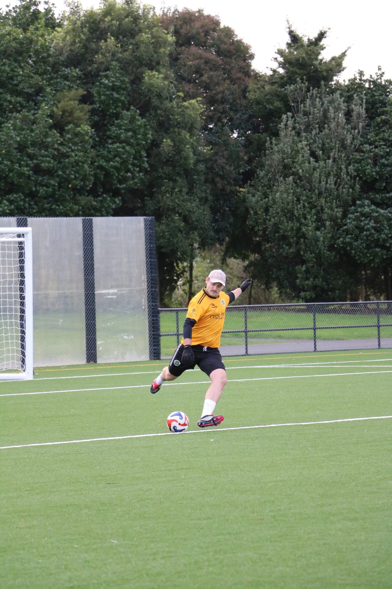 Goalkeeper taking a freekick