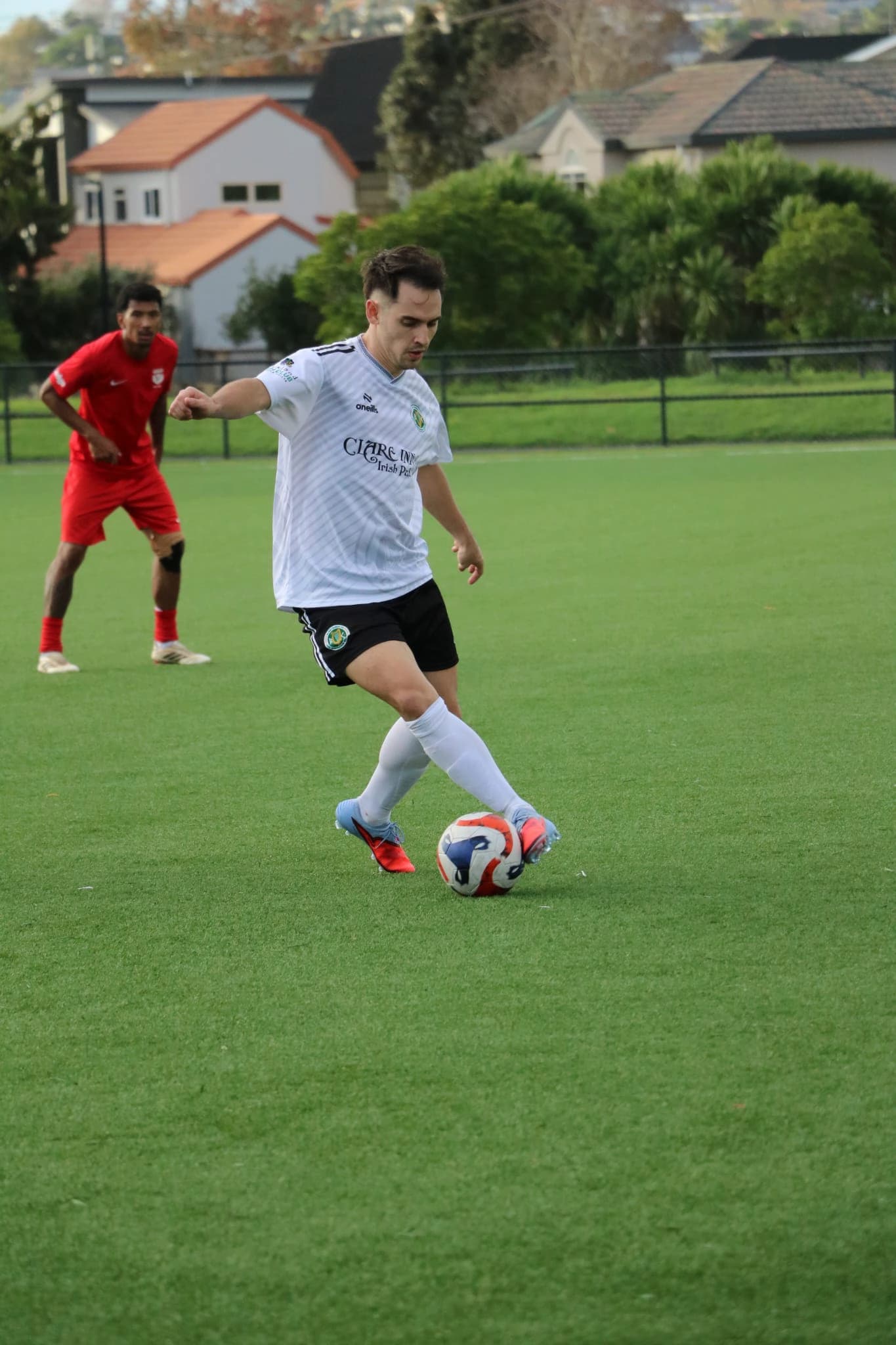 Player turning with the ball