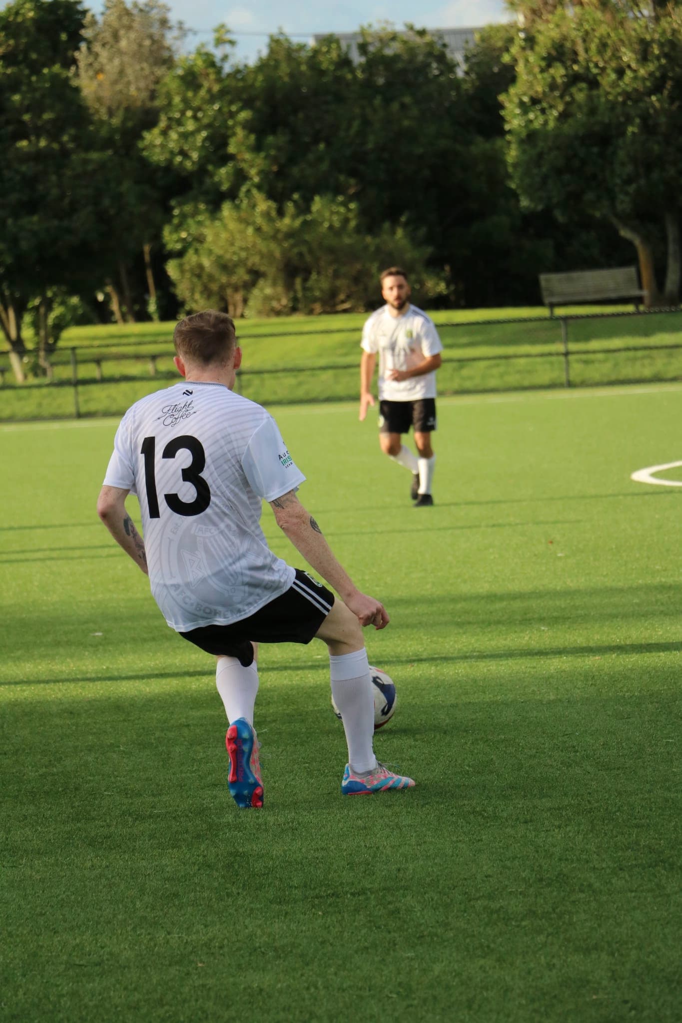 Number 13 switching the ball